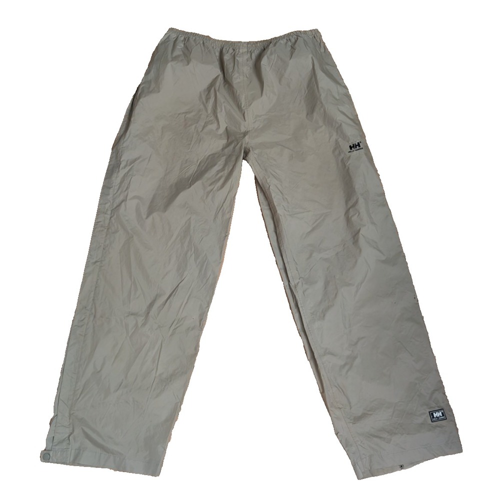 Helly Hansen Packable Rain Pants Full Side Zip Waterproof Shell Khaki Men's XXL